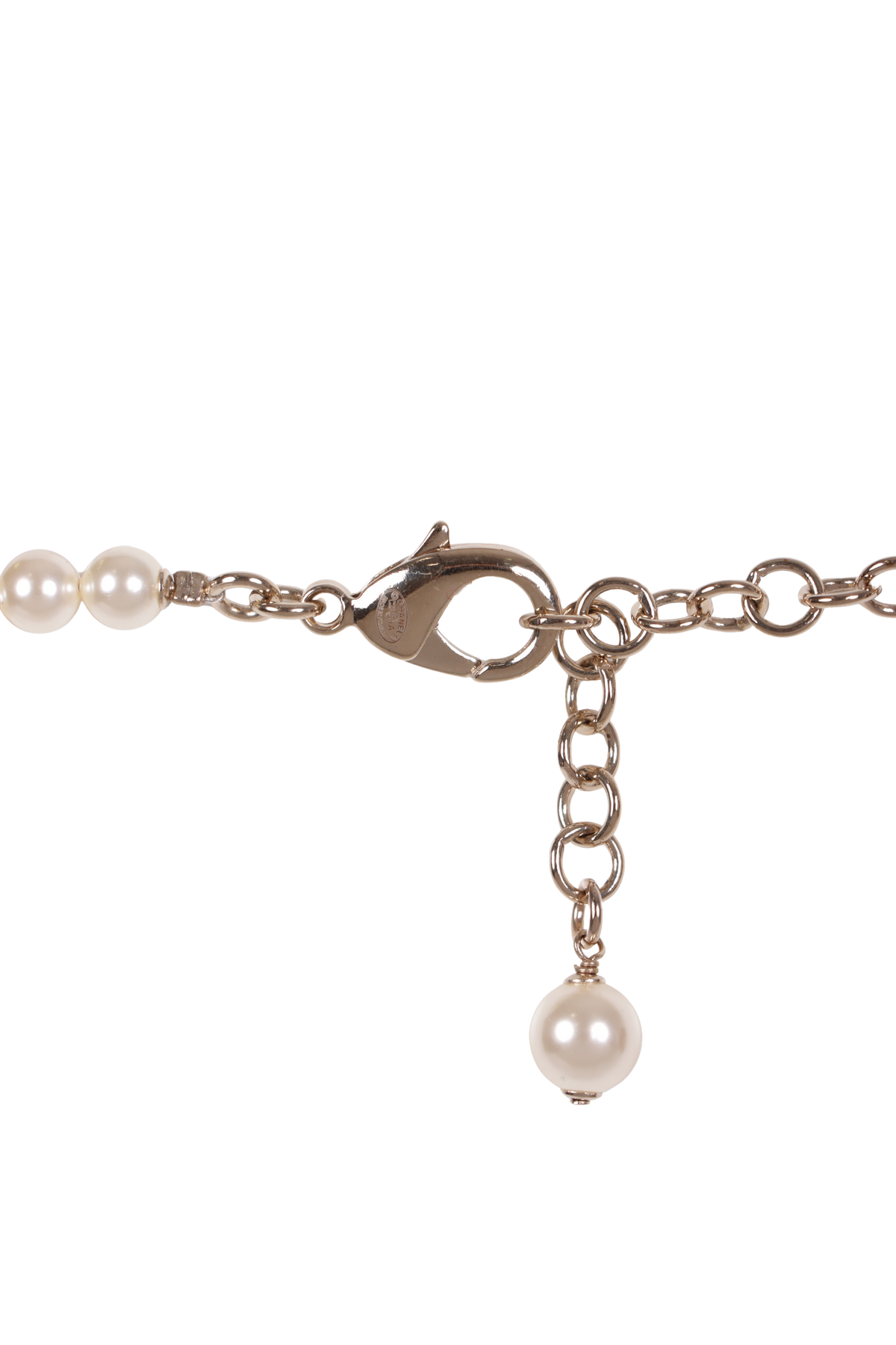 INTERLOCKING CC LOGO PEARL WAIST BELT