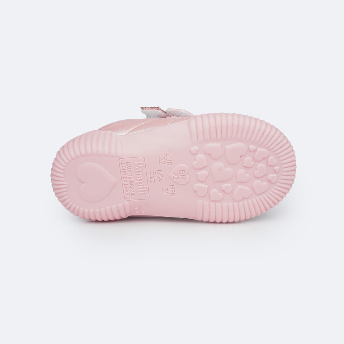 Tênis Infantil Feminino Pampili Yuyu Manta de Strass Rosa Glacê