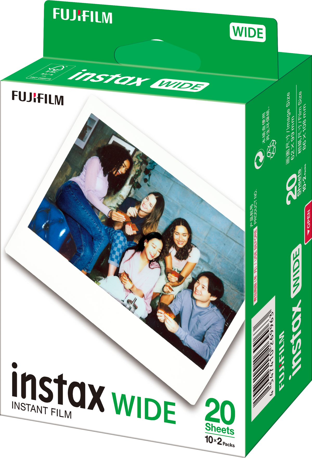 Filme Fujifilm instax™ WIDE com 20 Fotos