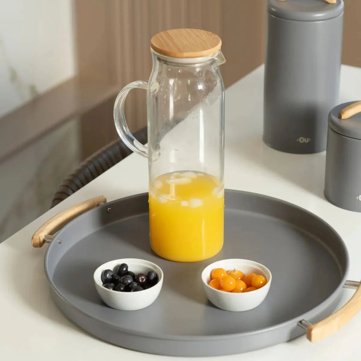 Jarra com tampa de bambu Ou 1,15L Linha Sense - Ou