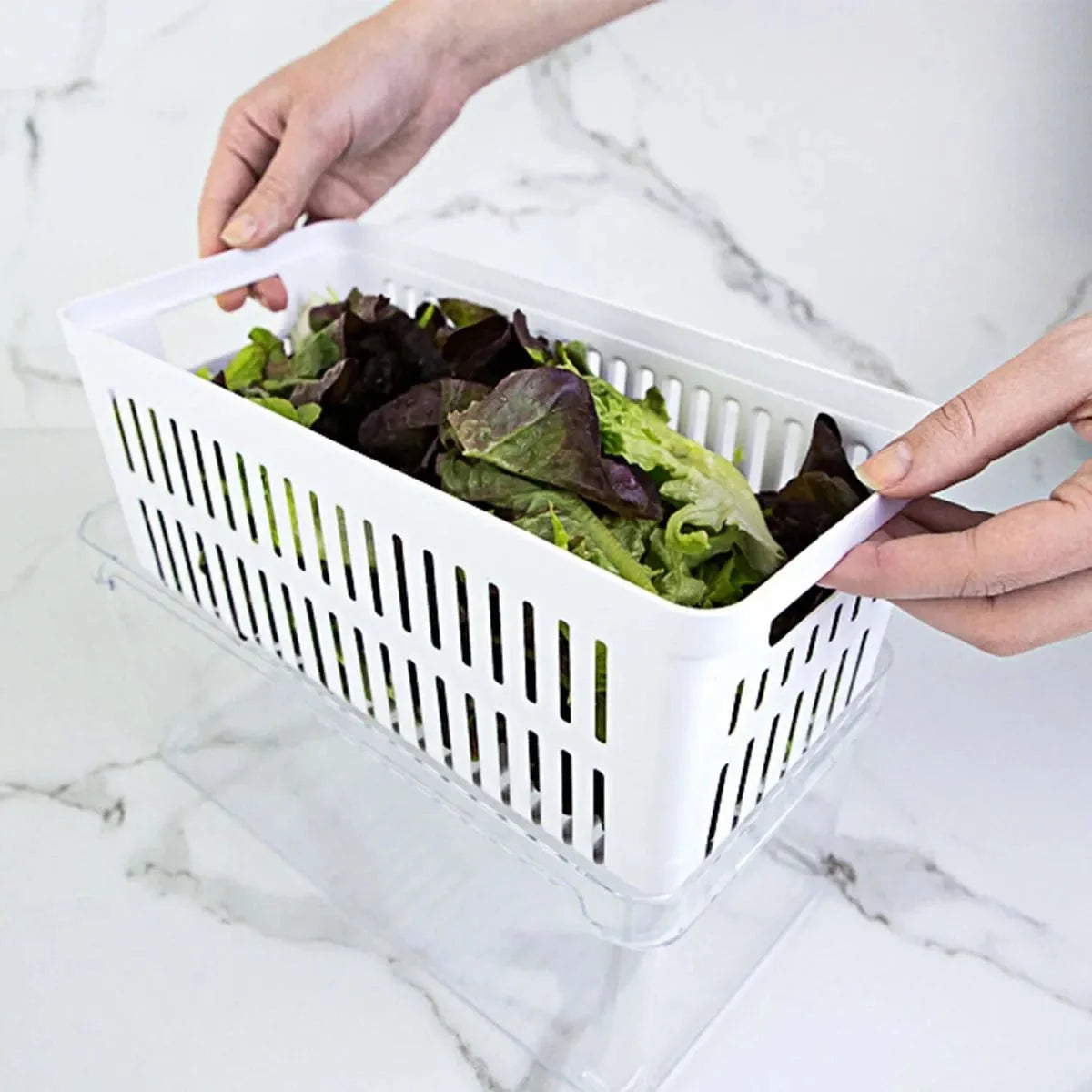 Kit de organizadores de geladeira Ou 3 peças 30x15x13 Linha Clear Fresh - Ou