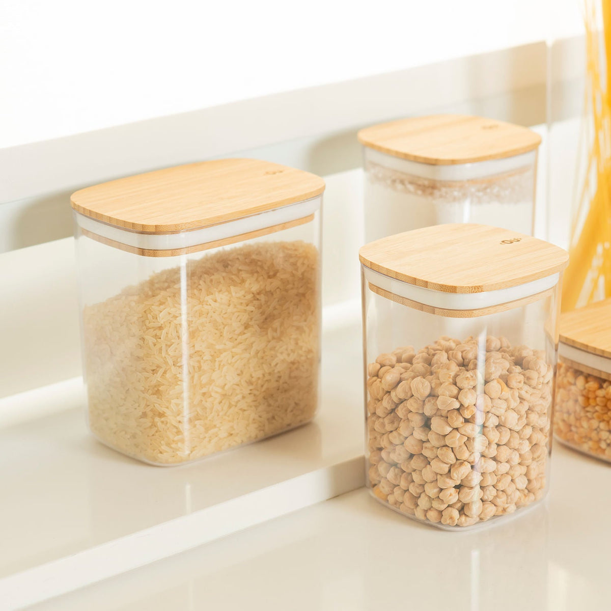 Kit de potes herméticos retangulares Ou 3 peças Linha Keep - Ou