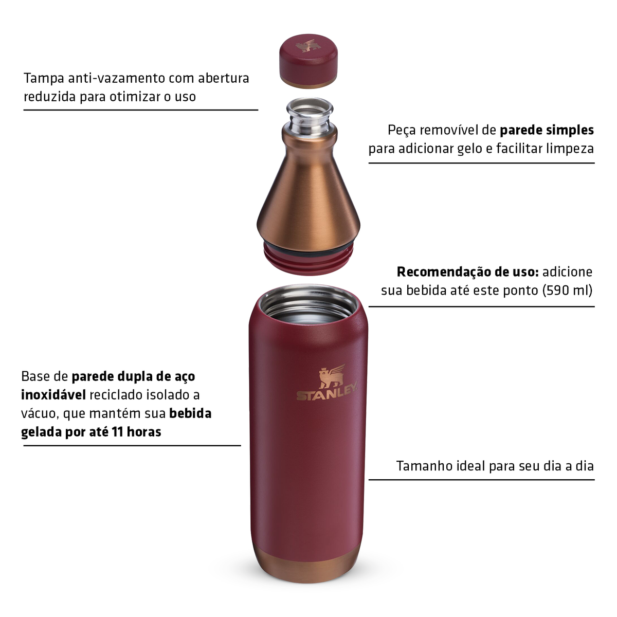 Garrafa Térmica Slim Bottle Gilded Celadon | 591ml