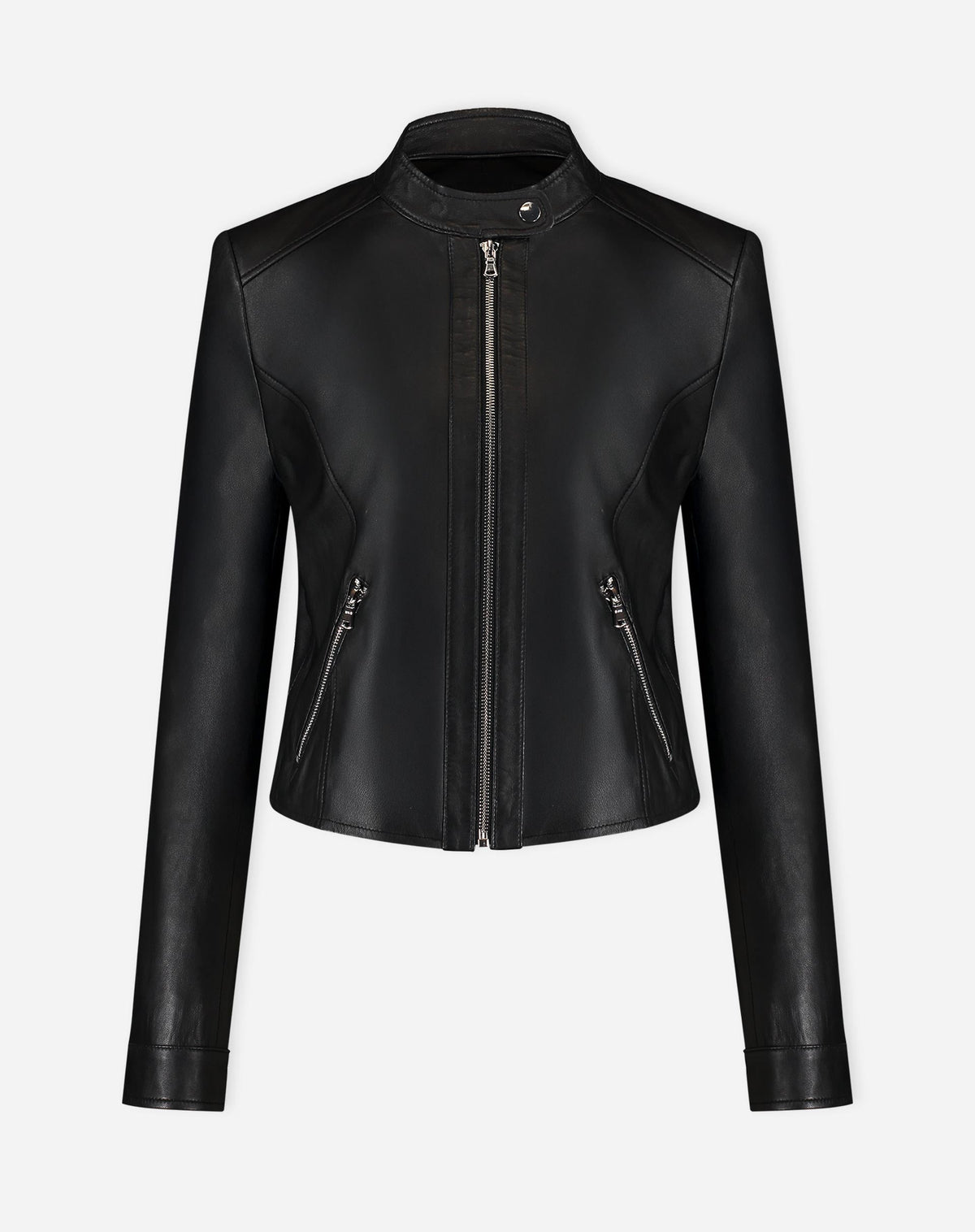 Jaqueta de Couro Pelica Zipper - Preto