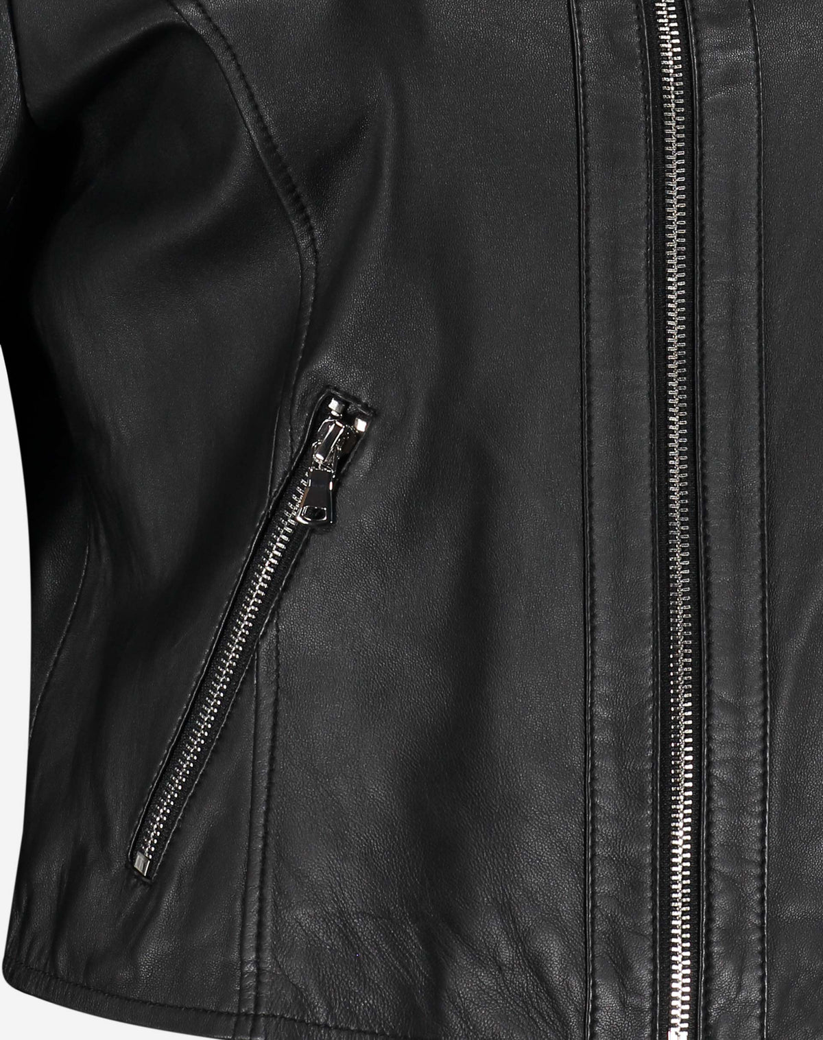 Jaqueta de Couro Pelica Zipper - Preto
