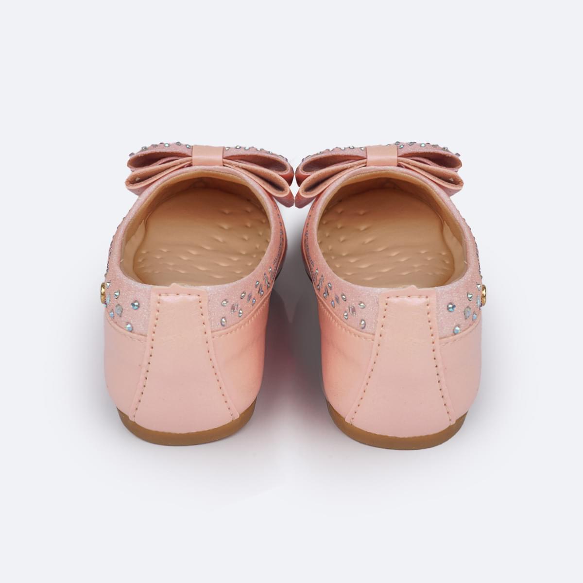 Sapatilha Infantil Pampili Super Fofura Laço Duplo Strass Rosa Novo - sapatilha rosa
