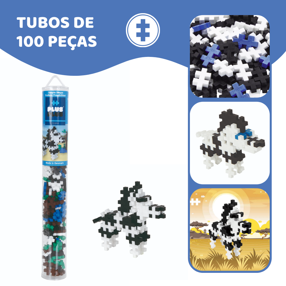 PlusPlus Tubo 100pcs Zebra