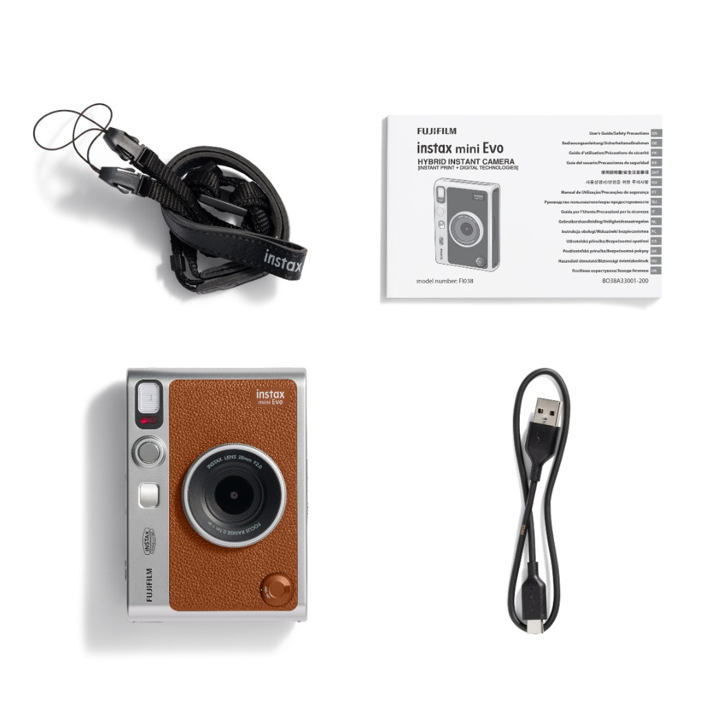 Câmera e Impressora para Smartphone Fujifilm instax mini Evo Brown