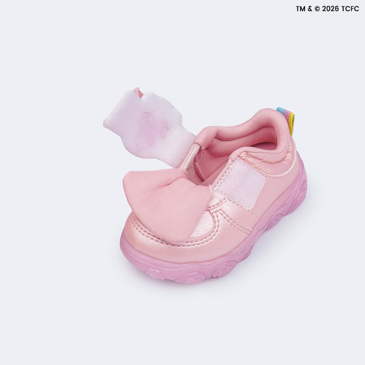 Tênis de Led Infantil Feminino Liz Luz Ursinhos Carinhosos  Pelúcia Rosa