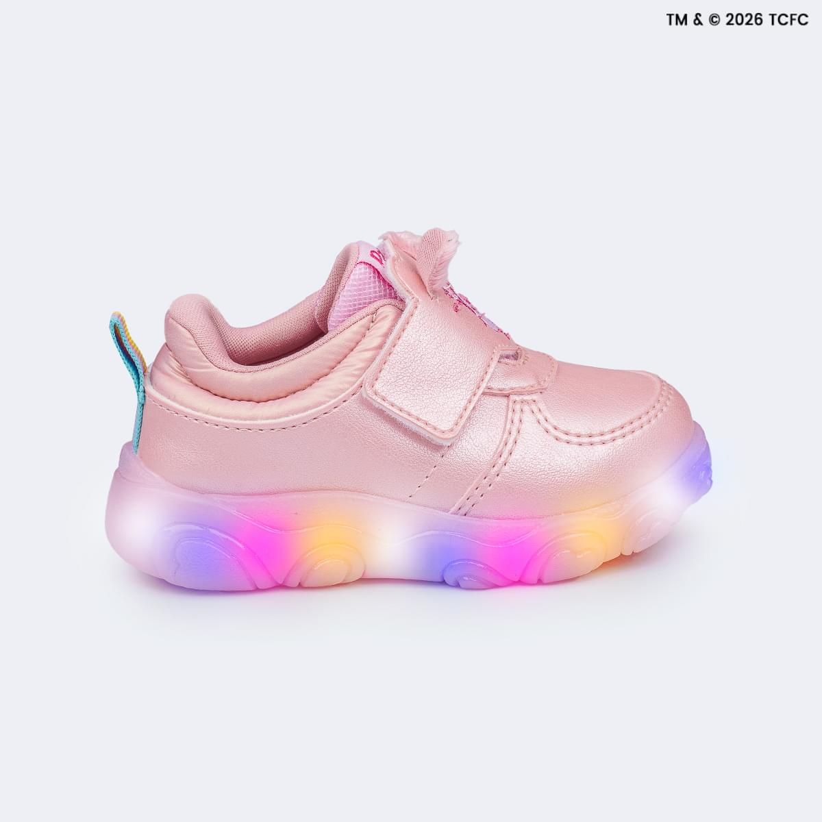 Tênis de Led Infantil Feminino Liz Luz Ursinhos Carinhosos  Pelúcia Rosa