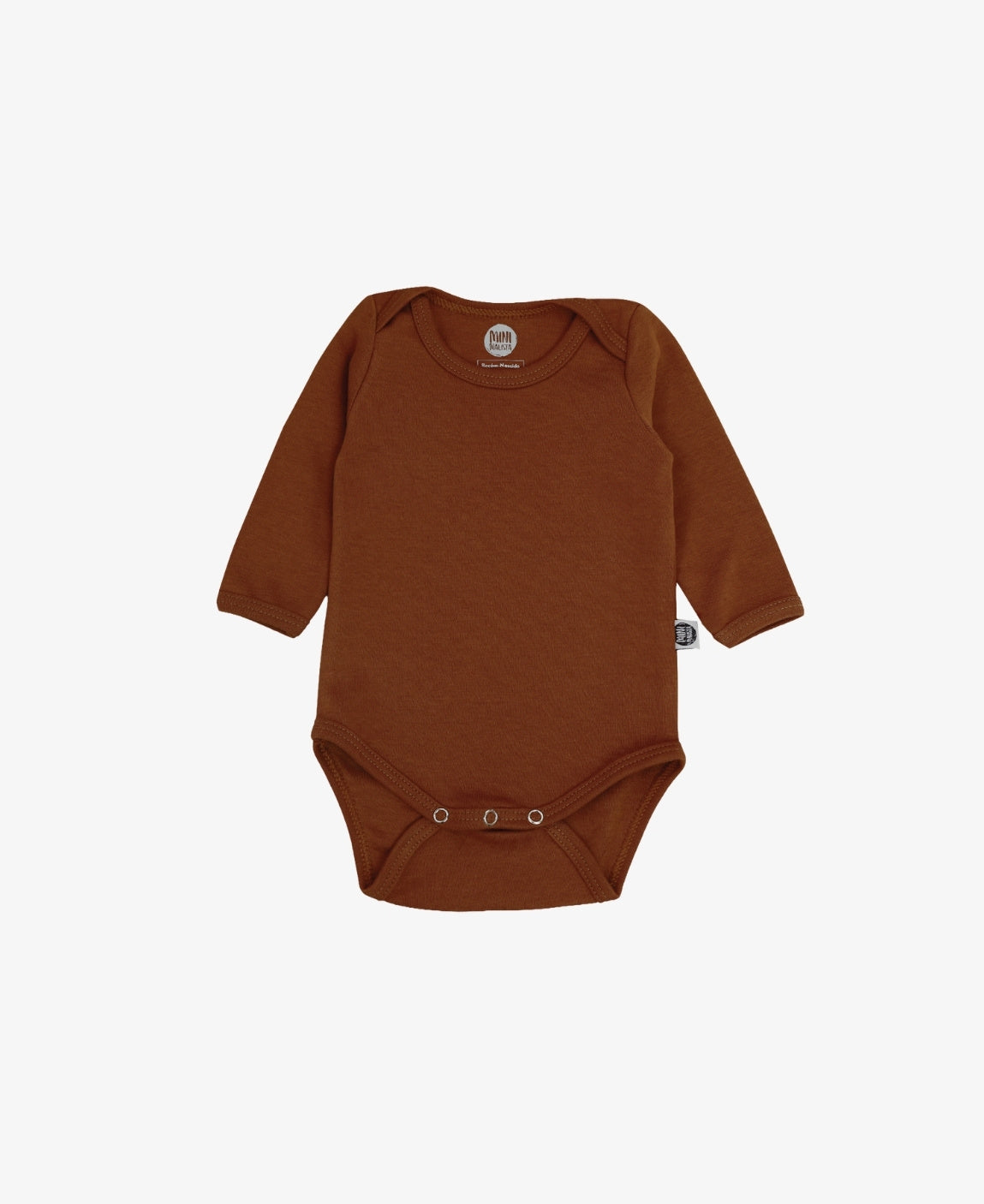 Body de Bebê Manga Longa Unissex Liso Chocolate MiniMalista Baby — blusinha de bebê 100% algodão ultramacio, body marrom cacau profundo para bebê, unissex menino e menina, roupinha de inverno cor marrom chocolate terroso