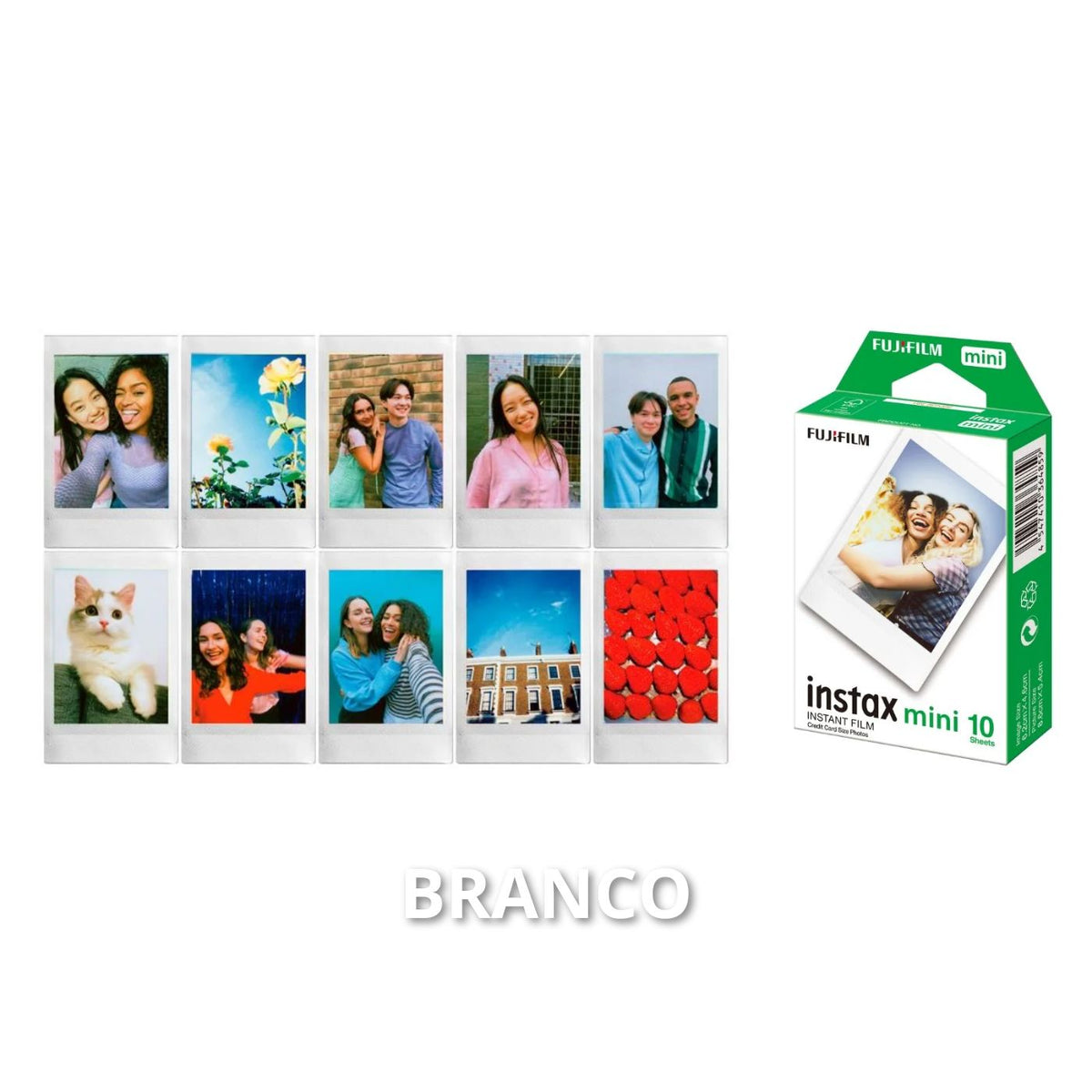 Combo Câmera Instantânea Fujifilm instax mini LiPlay™ Misty White + Filme instax™ a sua escolha 10 fotos