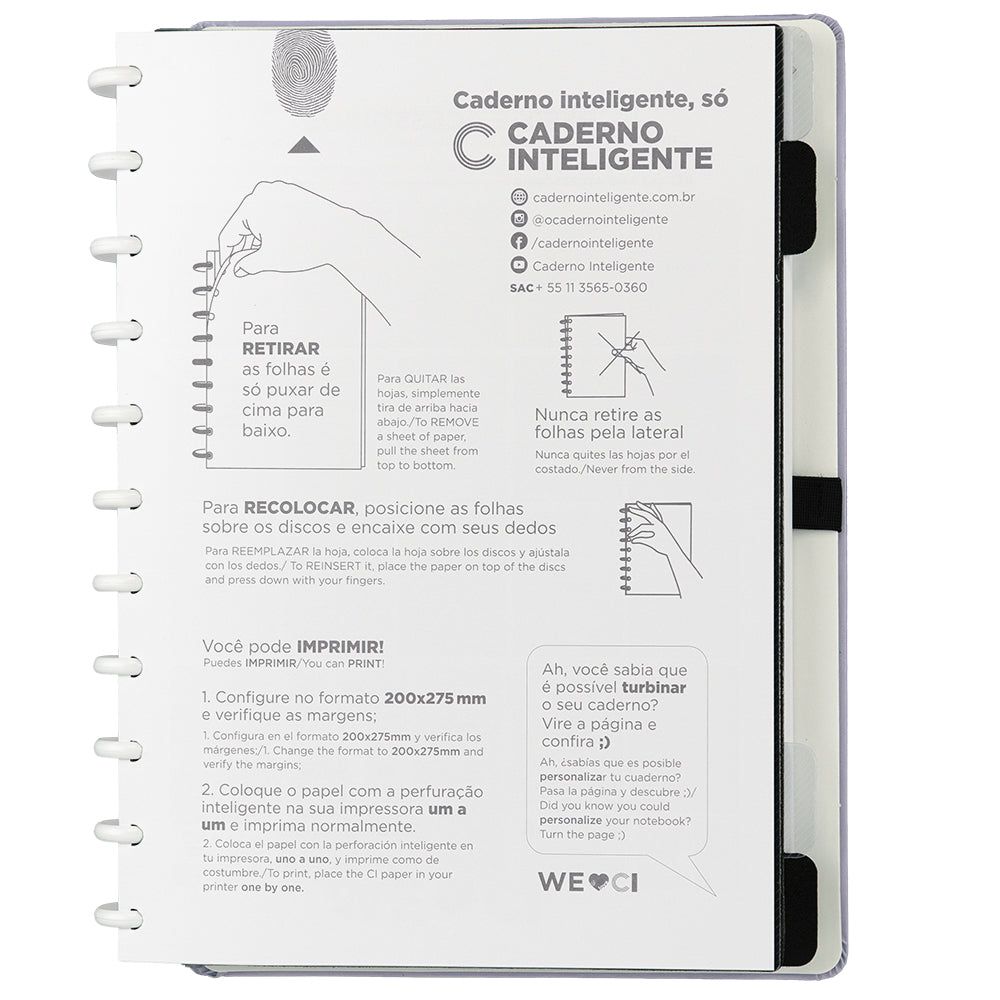 CADERNO LILÁS PASTEL