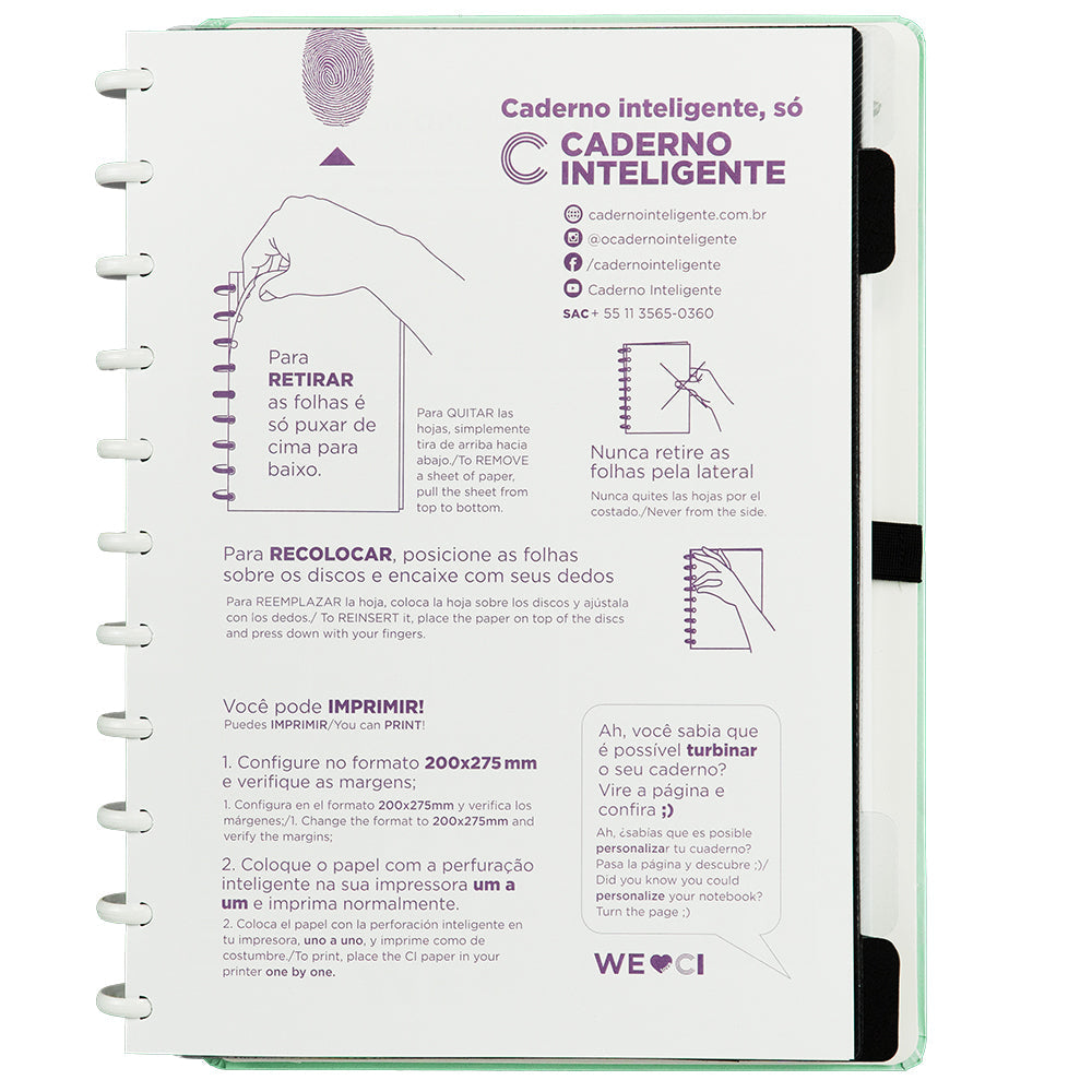 Caderno Verde Pastel