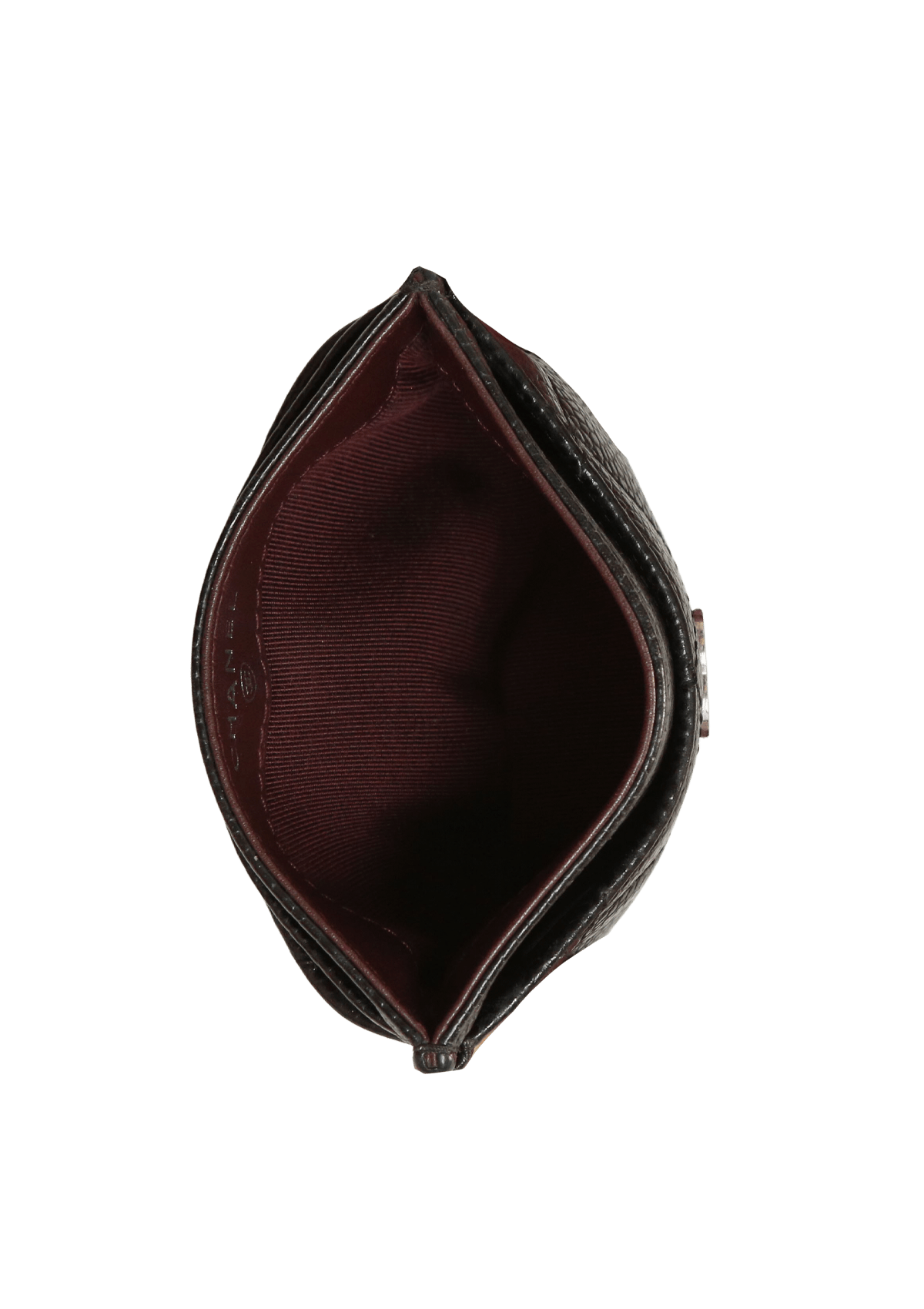 INTERLOCKING CC LOGO CARD HOLDER CAVIAR