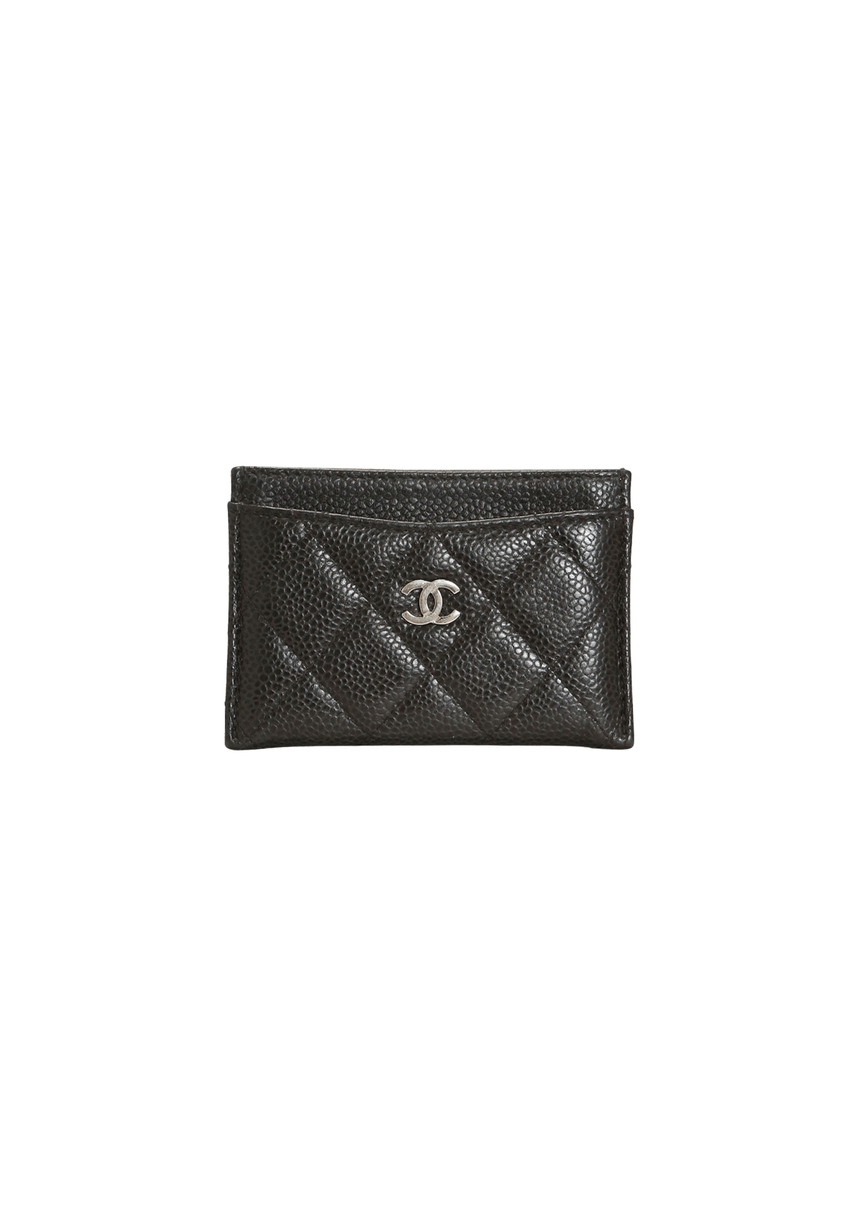 INTERLOCKING CC LOGO CARD HOLDER CAVIAR