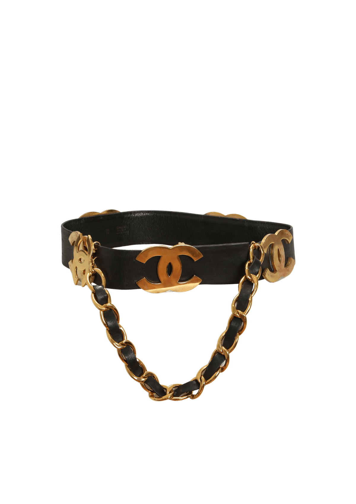 VINTAGE CC LEATHER BELT 85
