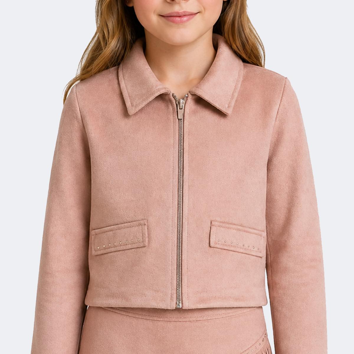 Jaqueta Infantil Suede Pampili Bege