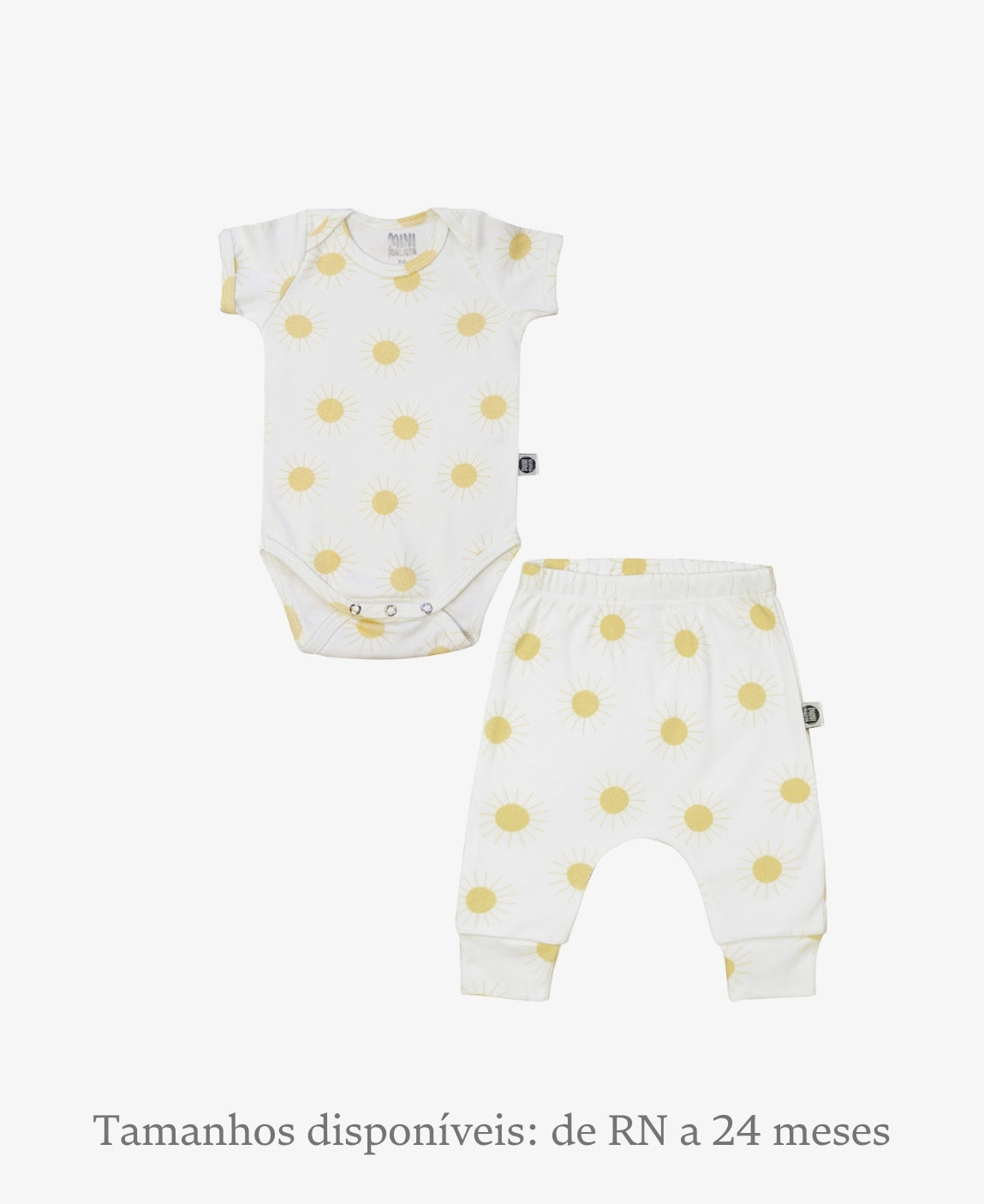Conjunto Body Manga Curta e Calça Bebê Unissex | Solar