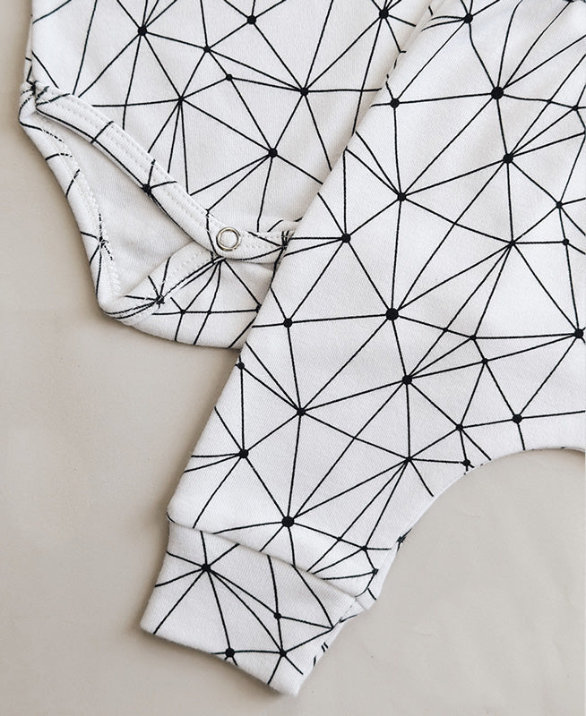 Conjunto Body Manga Curta e Calça Bebê Unissex | Satellite Branco