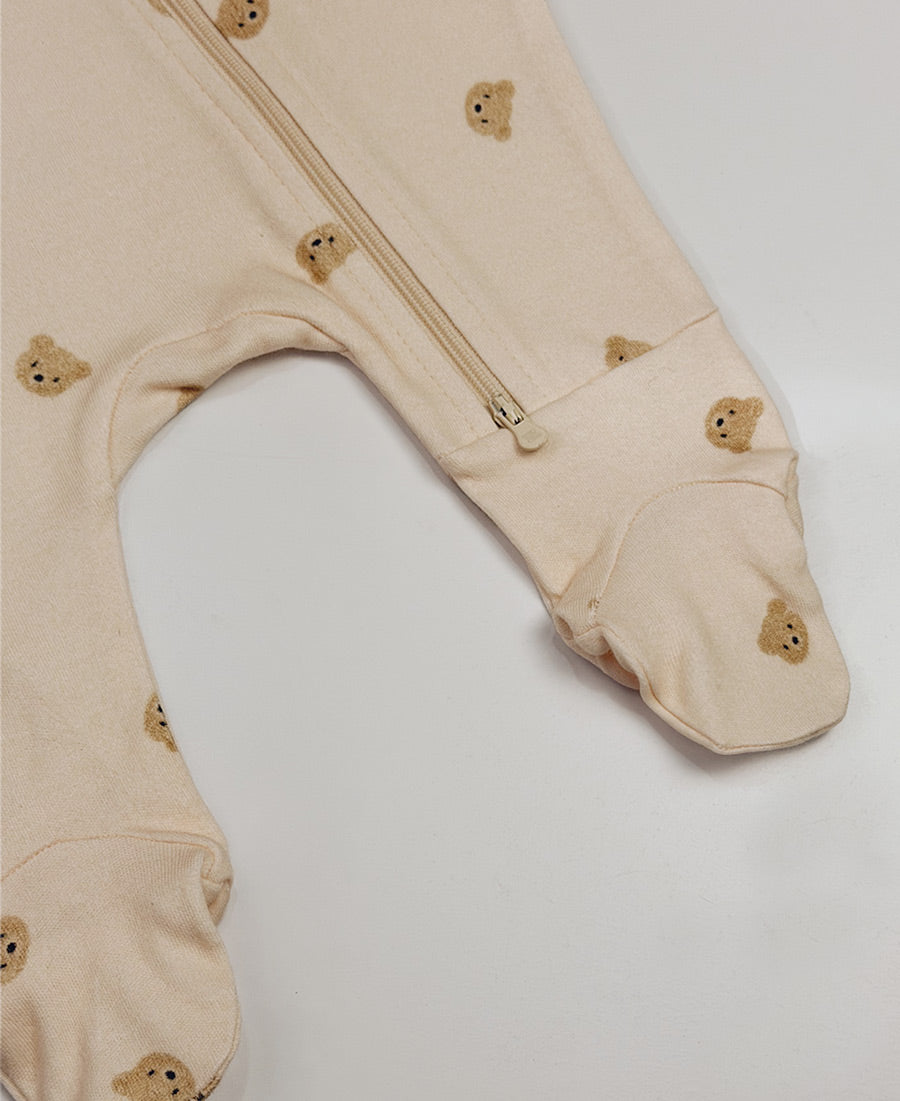 Macacão de Bebê Ziper com Pezinho - Vista completa - Baby Bear - MiniMalista Baby