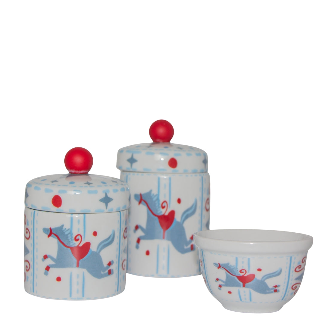 KIT HIGIENE AMEISE CARROSSEL VERMELHO E AZUL