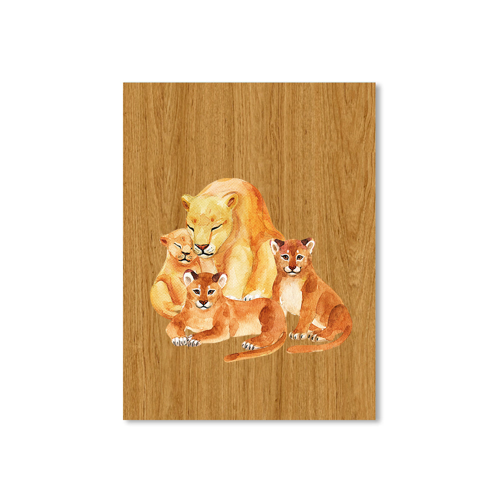 QUADRO LEOA E FILHOTES M MADEIRA