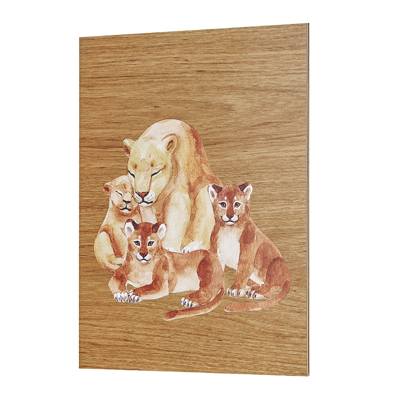 QUADRO LEOA E FILHOTES M MADEIRA