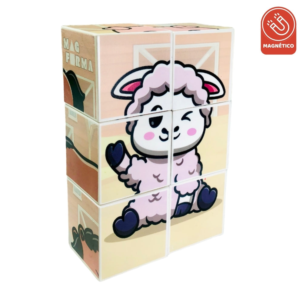 MagForma Mega Cubos Puzzle Fazenda 6 peças
