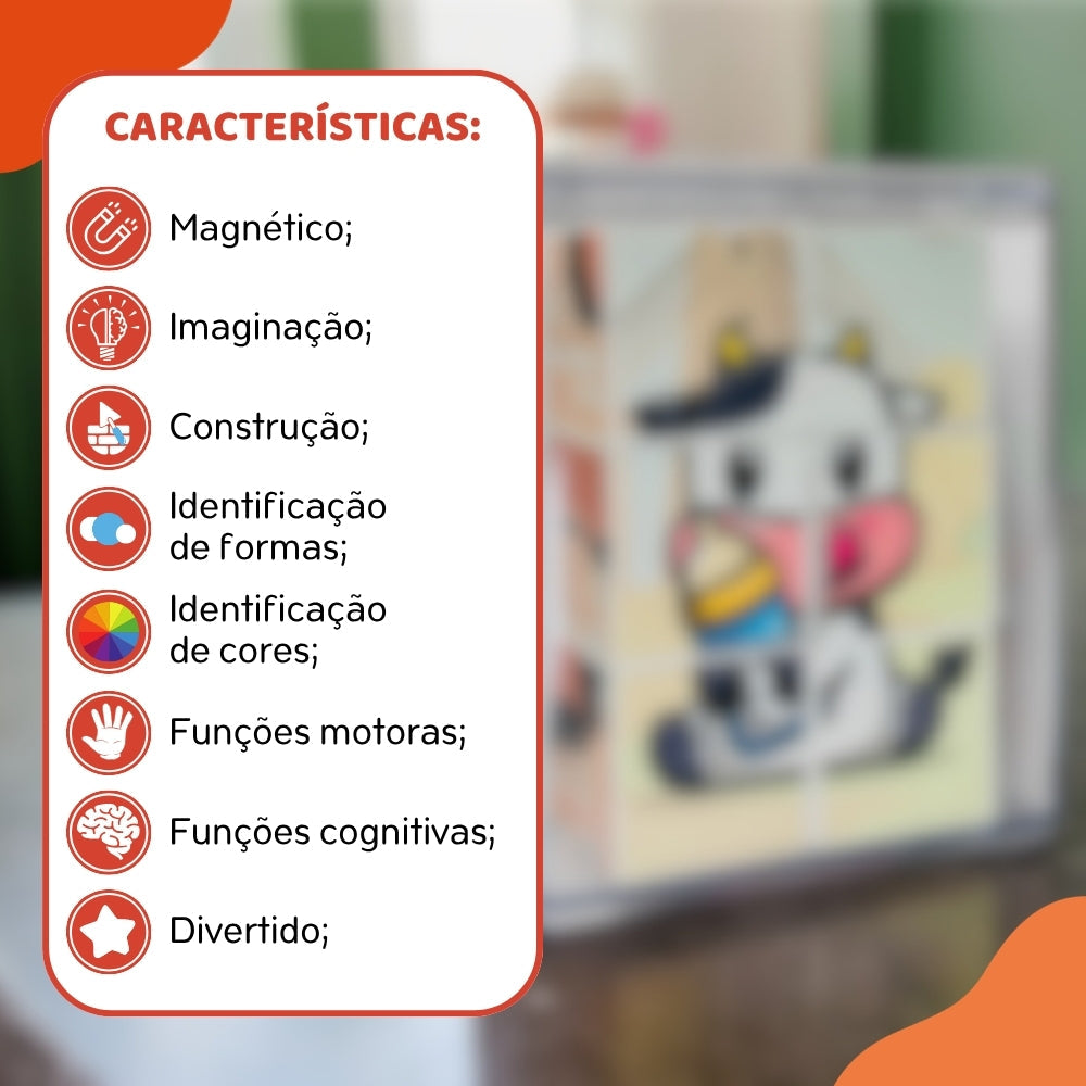 MagForma Mega Cubos Puzzle Fazenda 6 peças
