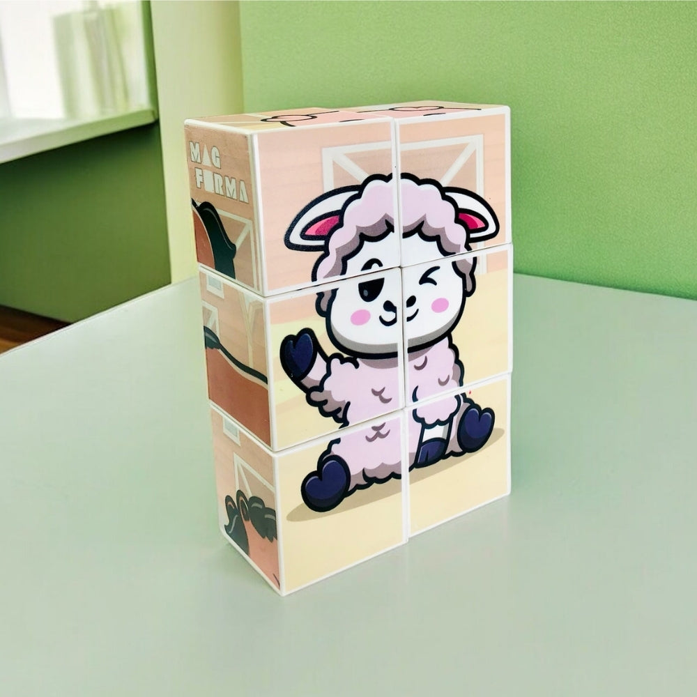 MagForma Mega Cubos Puzzle Fazenda 6 peças