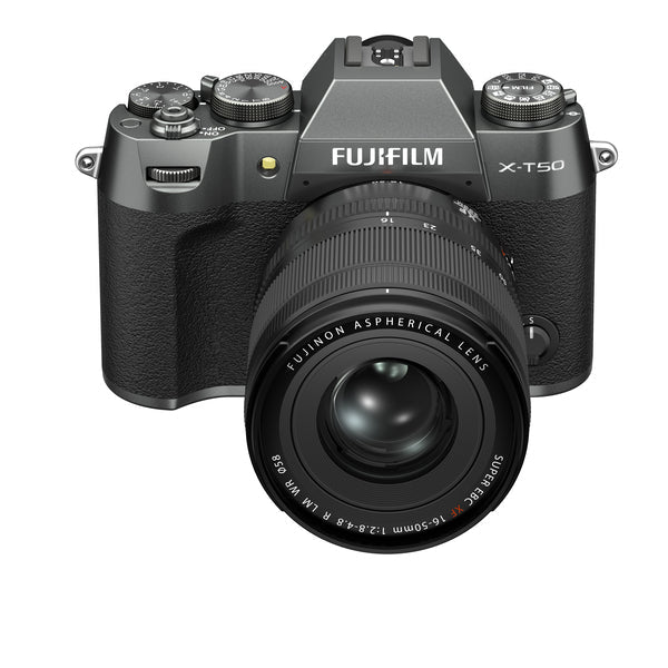 Kit Câmera Digital Mirrorless Fujifilm X-T50 Charcoal + Lente Fujinon XF16-50mm F2.8-4.8 R LM WR