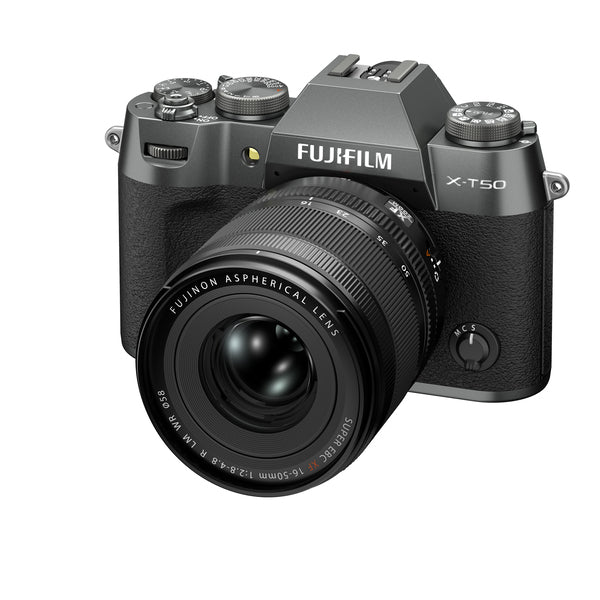 Kit Câmera Digital Mirrorless Fujifilm X-T50 Charcoal + Lente Fujinon XF16-50mm F2.8-4.8 R LM WR