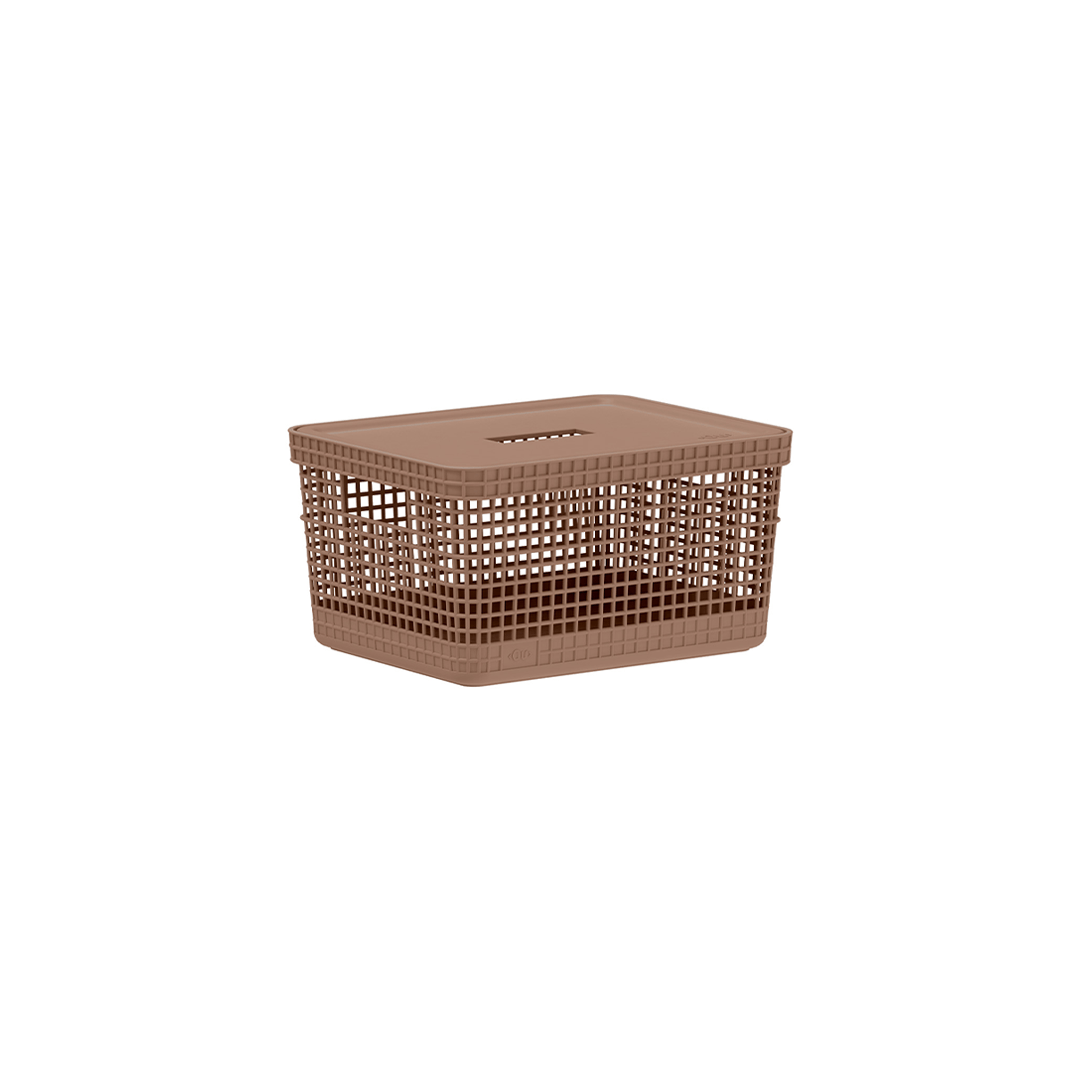 Cesto organizador Ou 8L com tampa Linha Grid - Ou