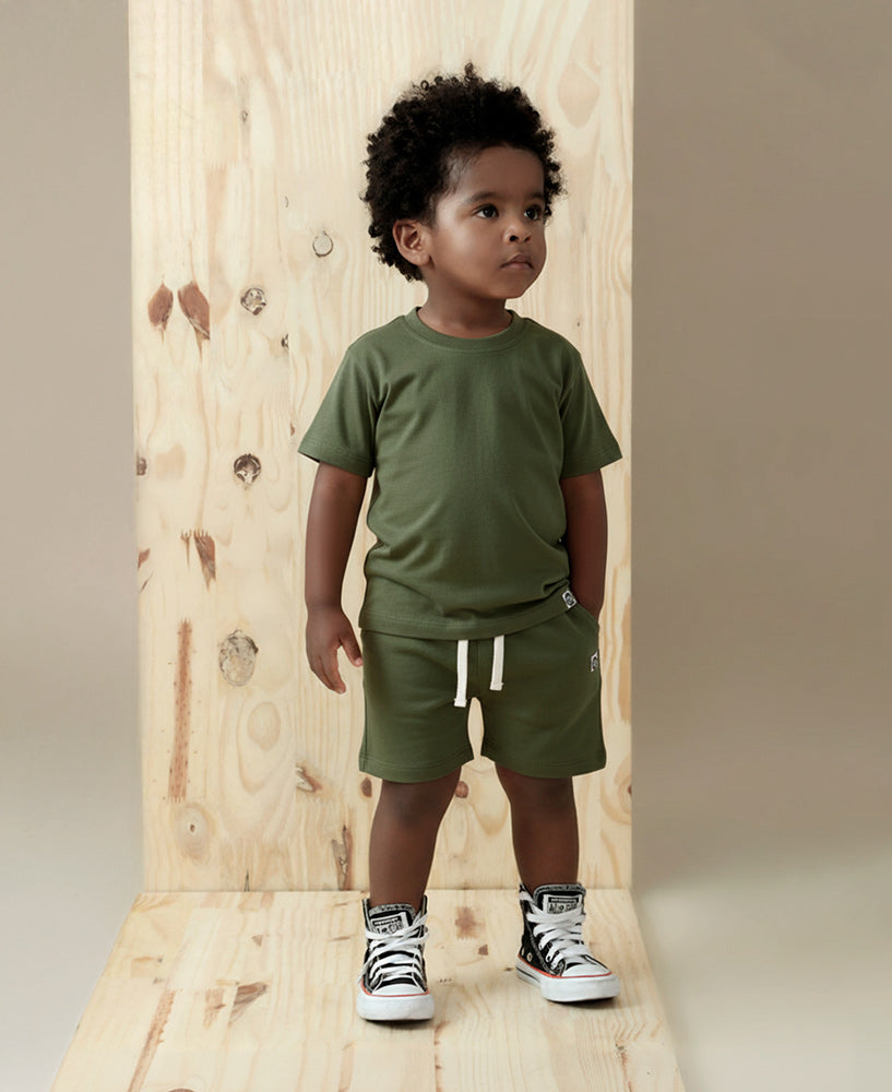 Bermuda Cargo Infantil Unissex | Liso Jungle Green
