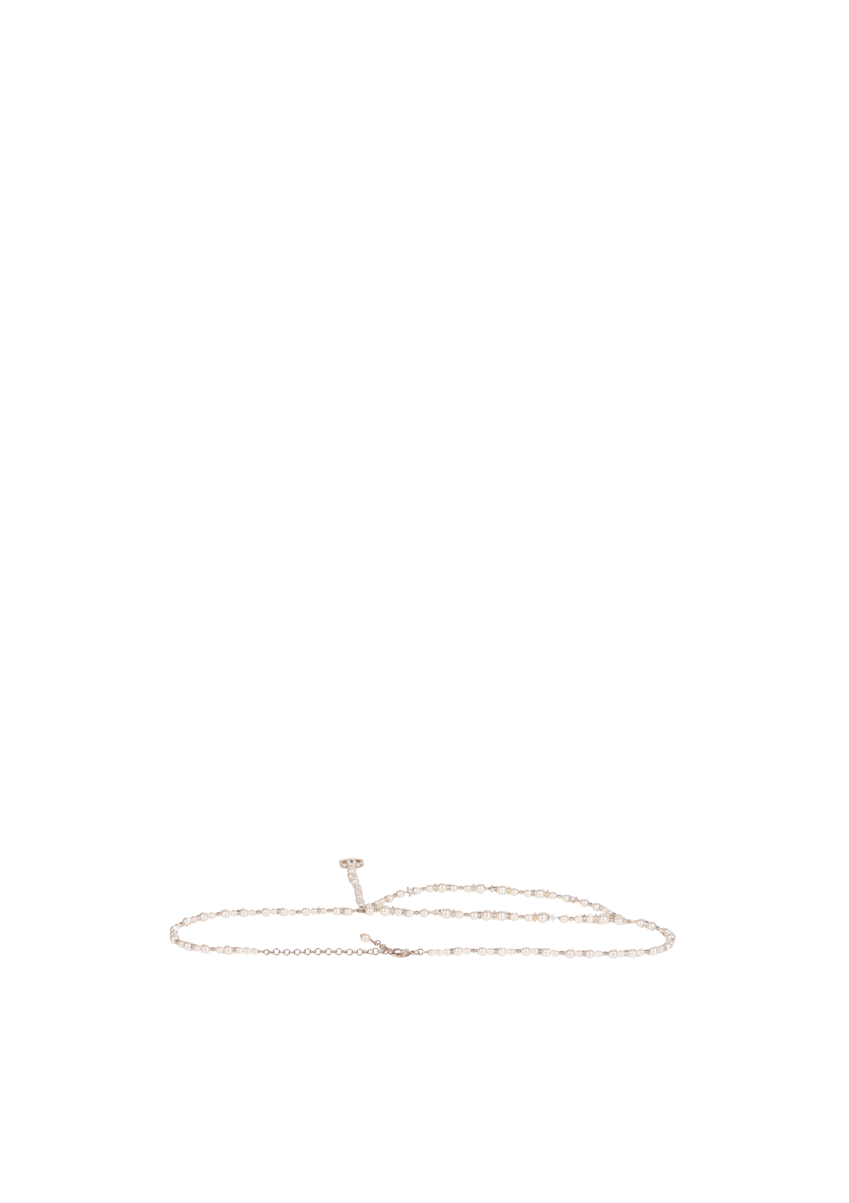 INTERLOCKING CC LOGO PEARL WAIST BELT