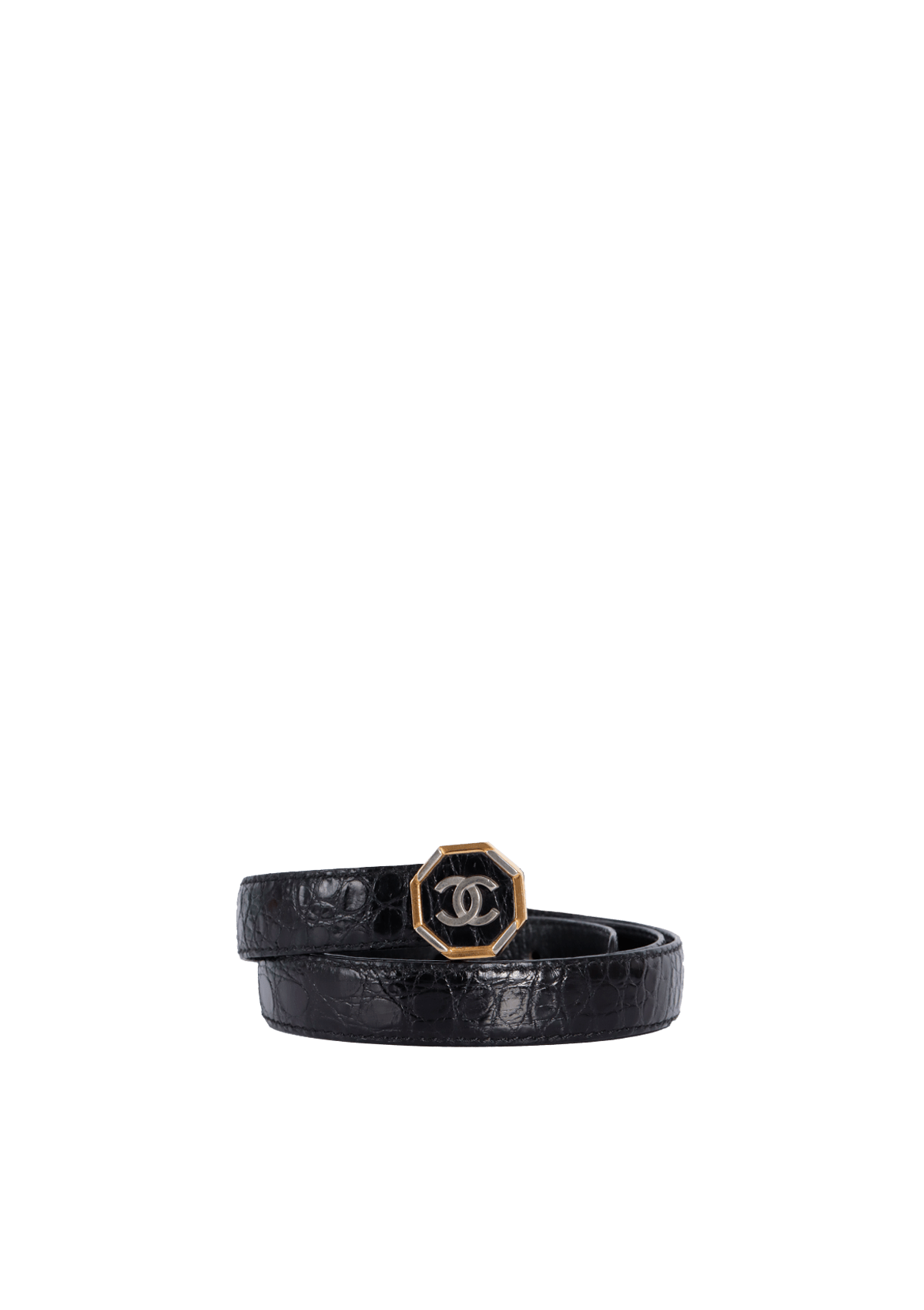 VINTAGE CC LOGO CROCO BELT 70