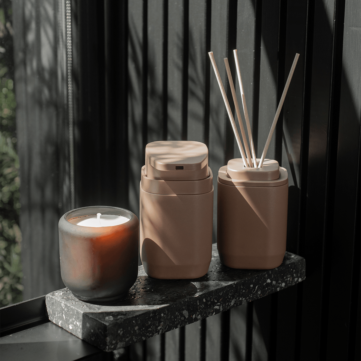 Kit de acessórios de bancada com porta sabonete líquido Ou 4 peças Linha Aura - Ou