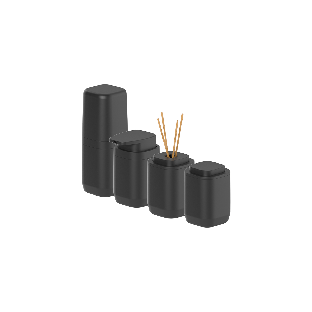 Kit de acessórios de bancada com porta sabonete líquido Ou 4 peças Linha Aura - Ou