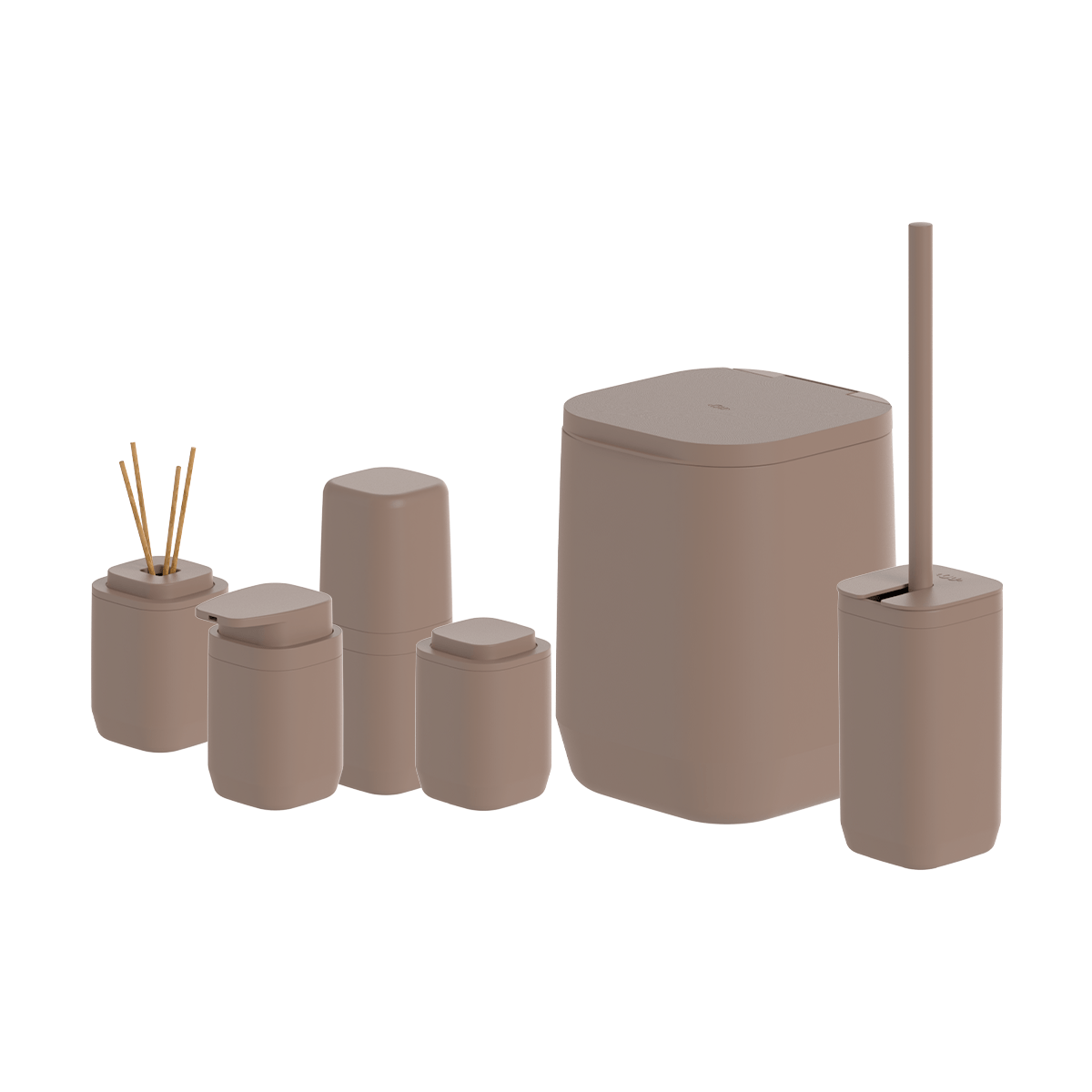 Kit de banheiro Completo com lixeira de piso/parede Ou 6 peças Linha Aura - Ou