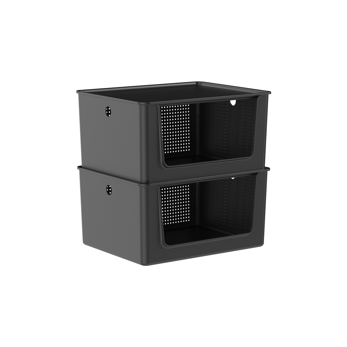 Kit de Cestos de Abertura Frontal com Tampa Ou 2 Peças 16L Linha Flow - Ou