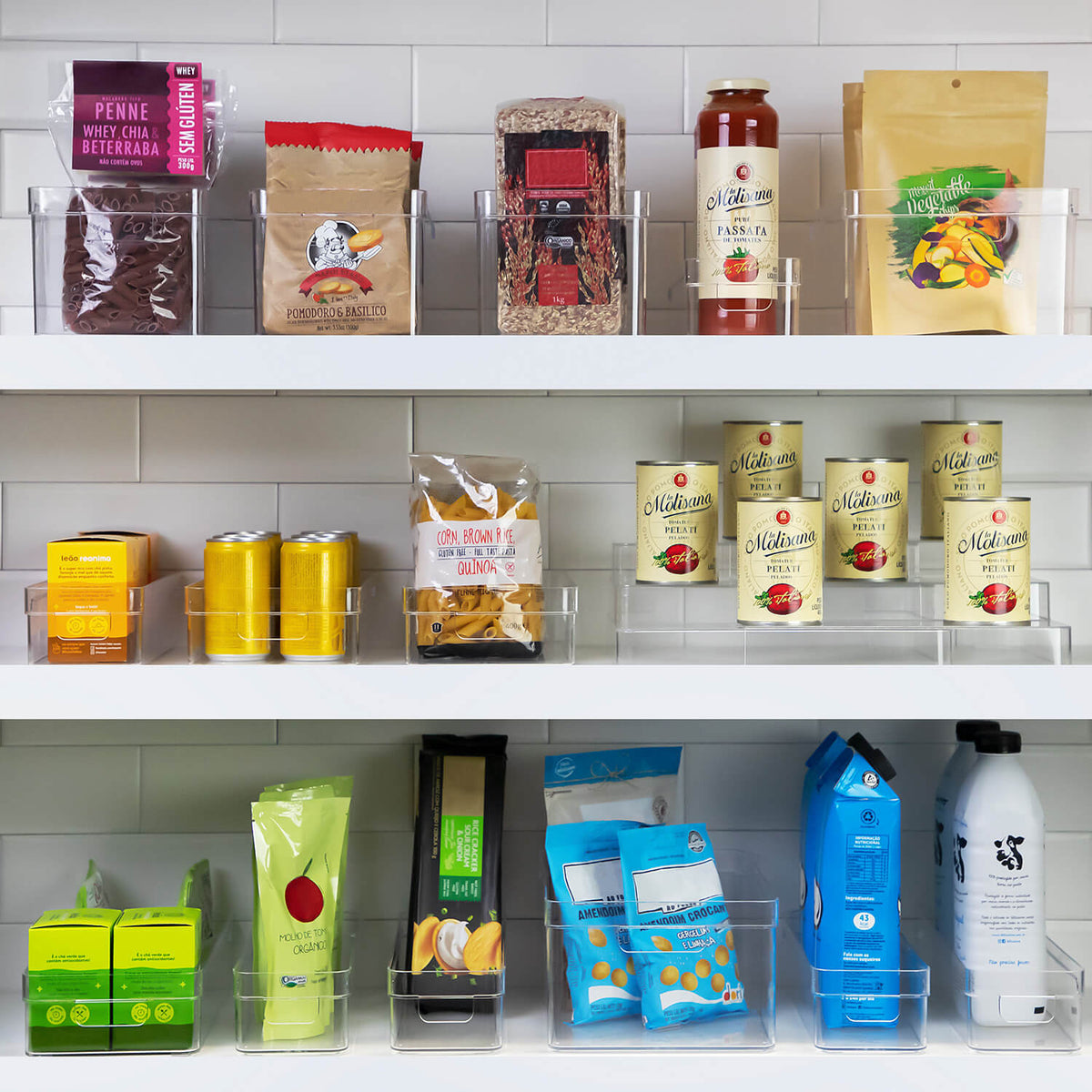 Kit de Organizador de Armários Ou 4 Peças 30x15x7 Linha Clear - Ou