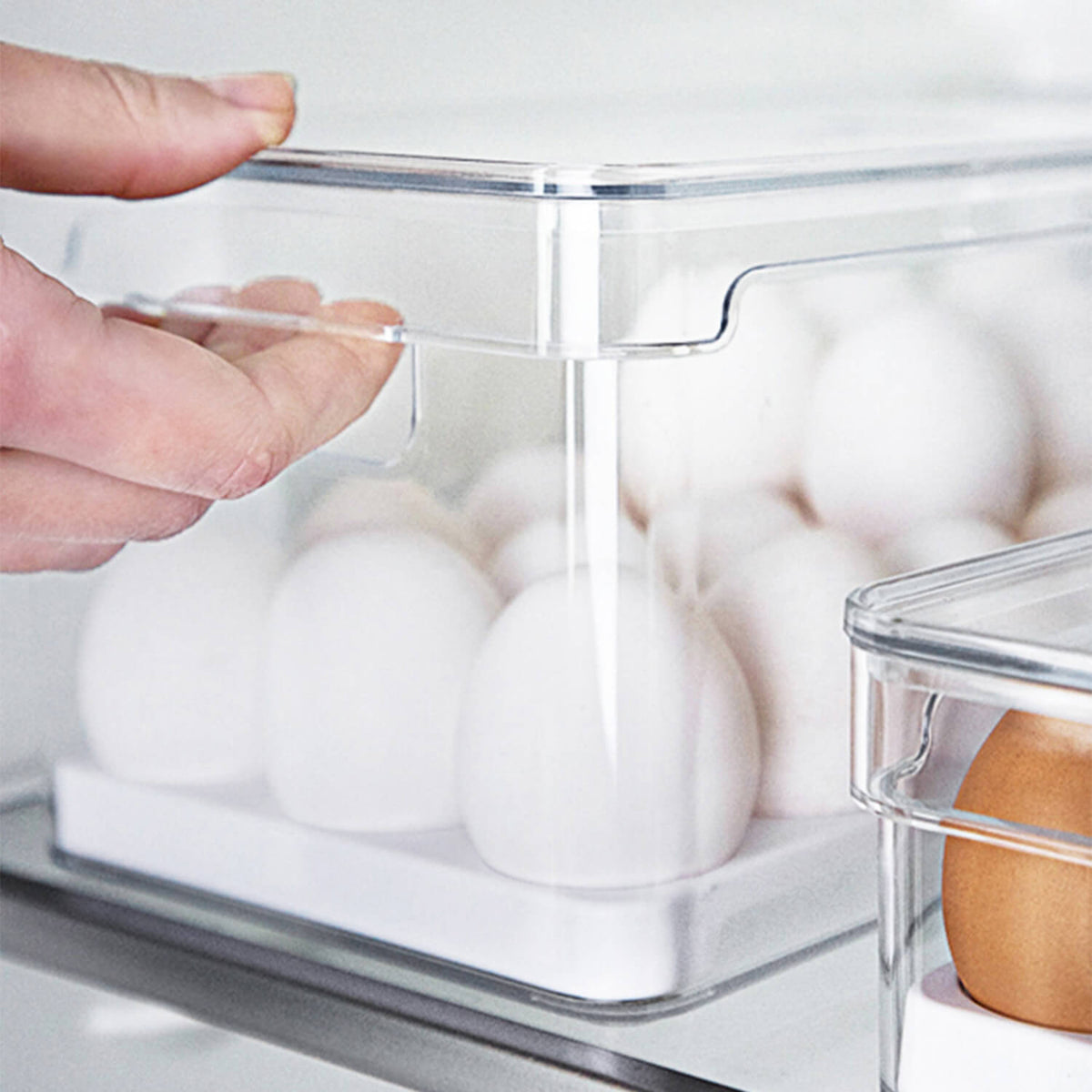 Kit de organizadores de geladeira Ou 3 peças 30x15x13 Linha Clear Fresh - Ou