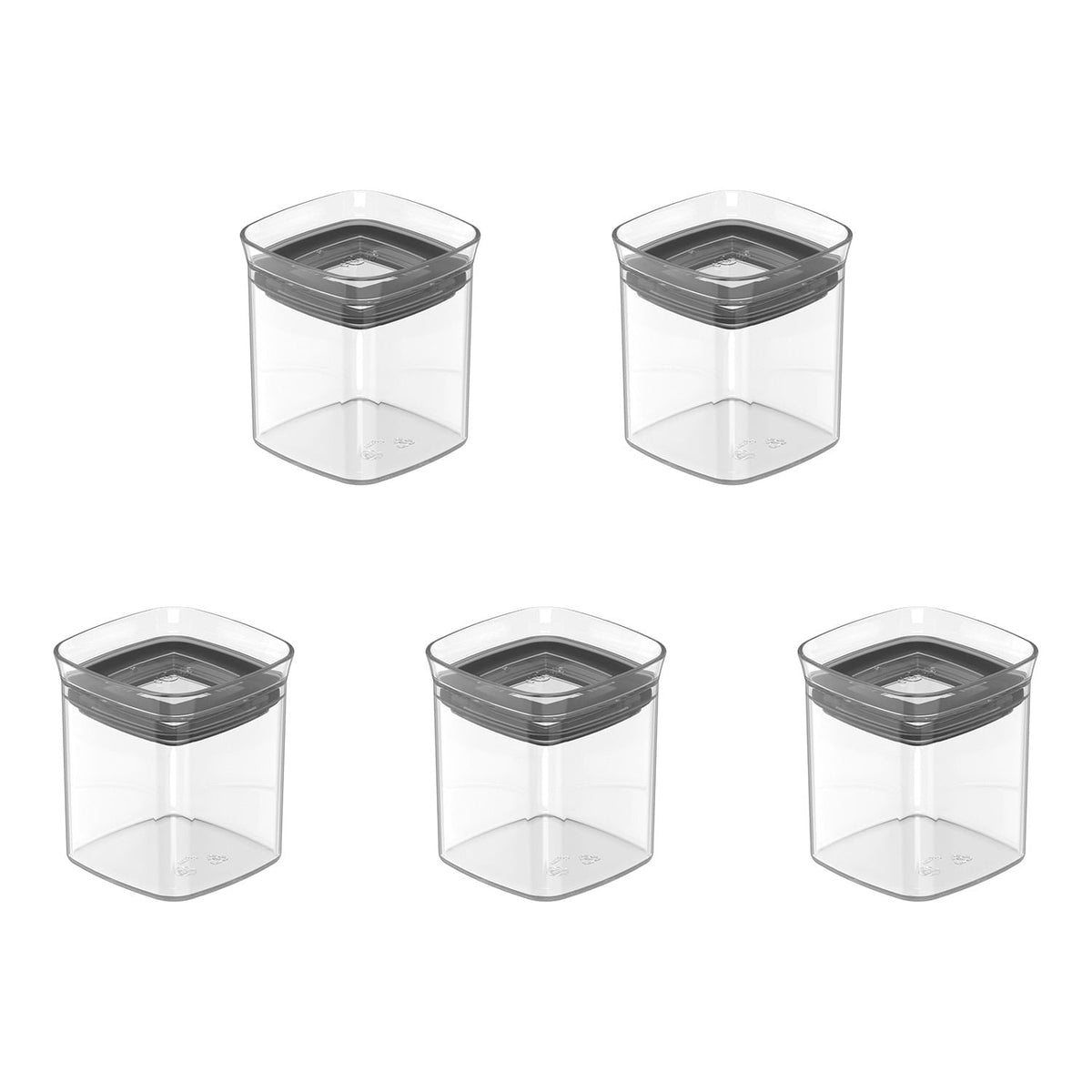 Kit de potes herméticos Ou 5 peças 150ml Linha Block - Ou