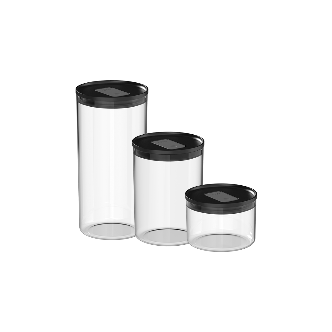 Kit de Potes Herméticos Ou Redondos 3 Peças Linha Duo Lock - Ou