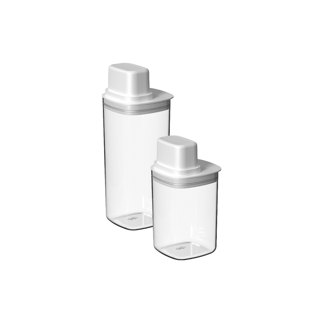 Kit de Potes Herméticos Para Mantimentos com Medidor Ou Quadrado 2 Peças Linha Drop - Ou