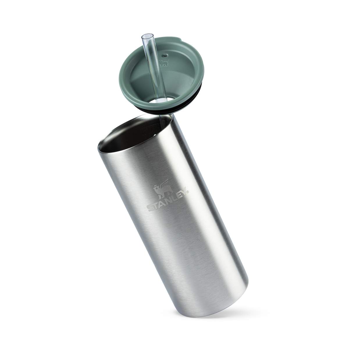 Copo Térmico Slim 3 em 1 com tampa e canudo Stainless Steel Shale | 296ML