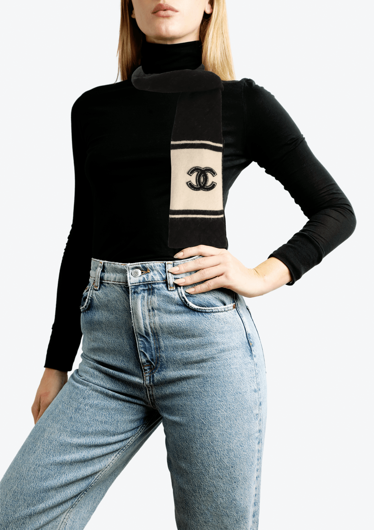 CASHMERE CC QUILTED SCARF