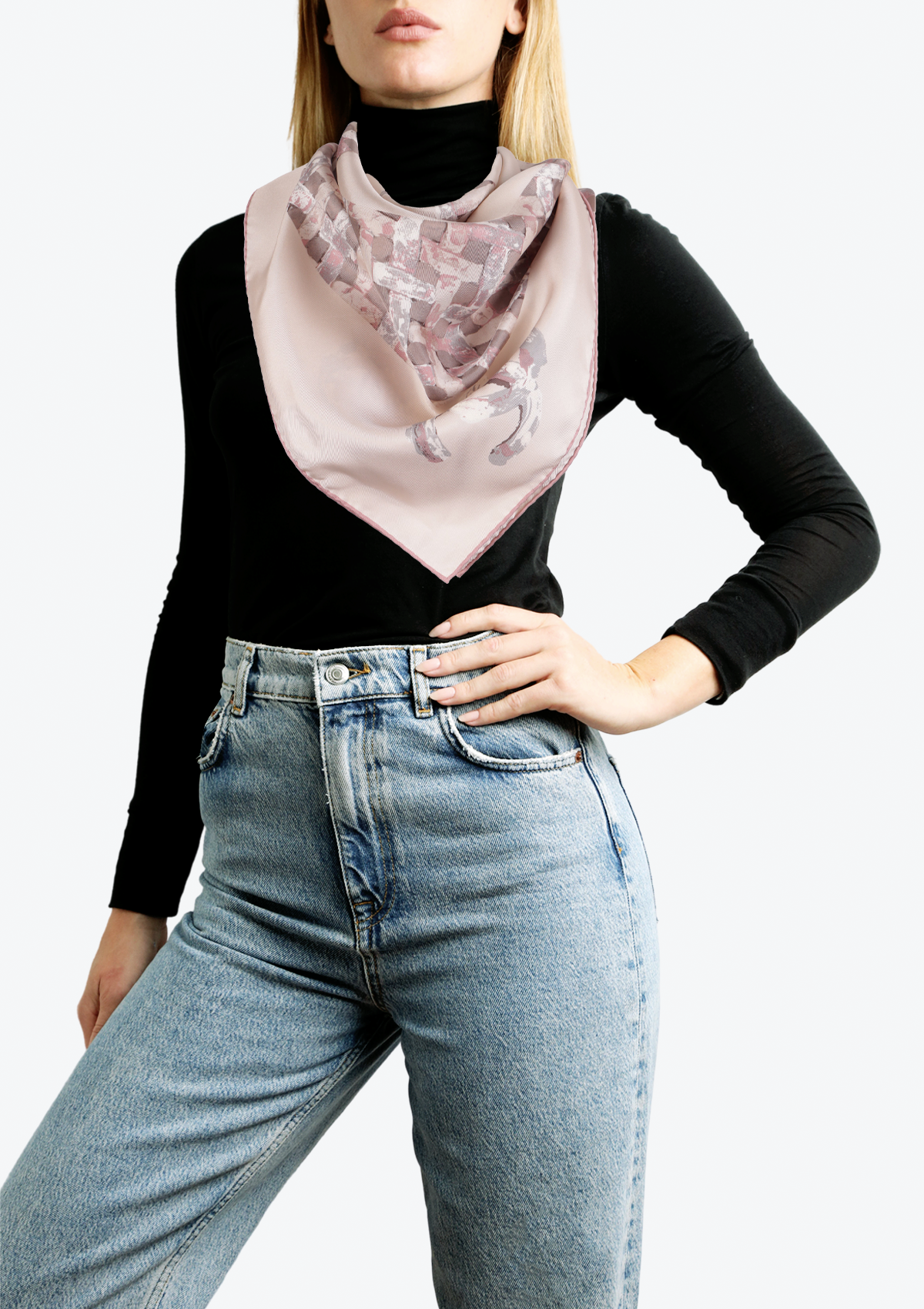 CAMELLIA CC SILK SCARF 90