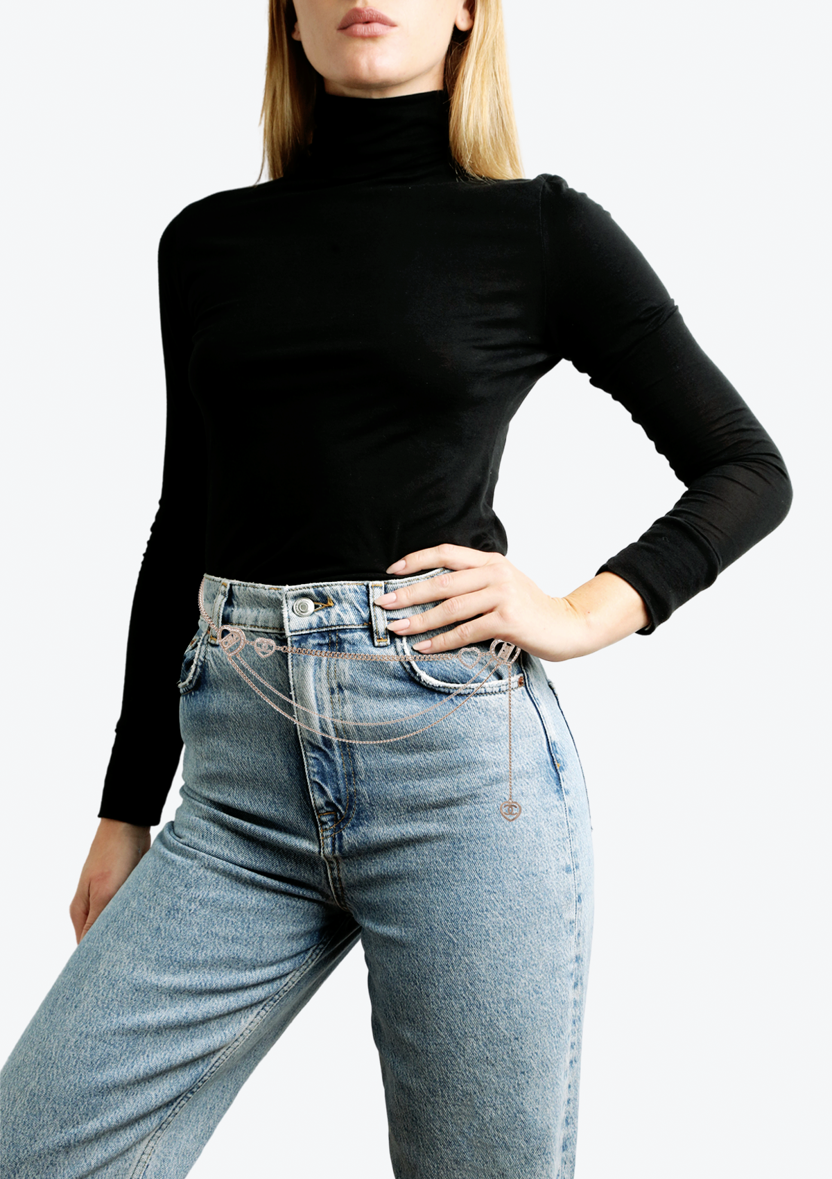 INTERLOCKING CC LOGO WAIST BELT